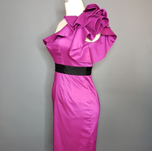 Jessica Simpson Satin Magenta Dress NWT - Picture 2 of 6